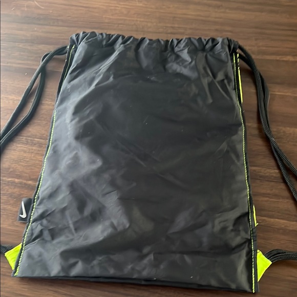 Neon Yellow Drawstring Bag with Black Trim - Picture 3 of 3